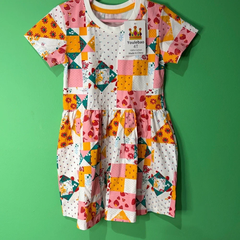 Colorful Patchwork Dress size 4t NWTs